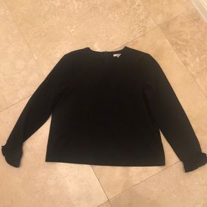 Ganni Ruffle Cuff Black Top